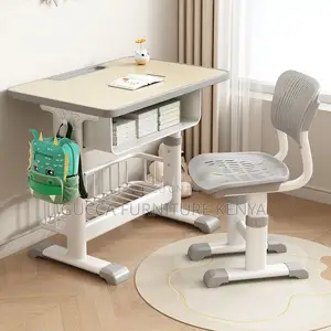 Kid's Furniture:Light Yellow Home Children's Desk With Chair