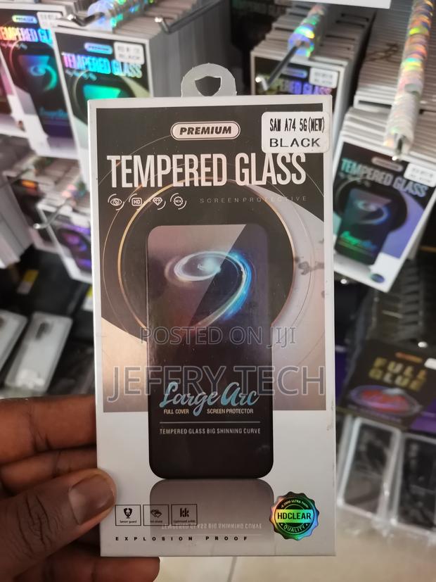 Linlo Samsung Galaxy A74 Screen Protector - Black - Glass - main view