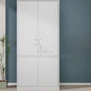 Cabinets: Solid Steel 2-Door Locker Office Storage Unit