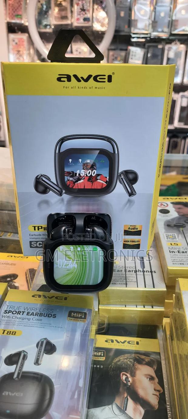 Original Awei Tp100 Enc Earbuds With Touch Screen-Black - main view