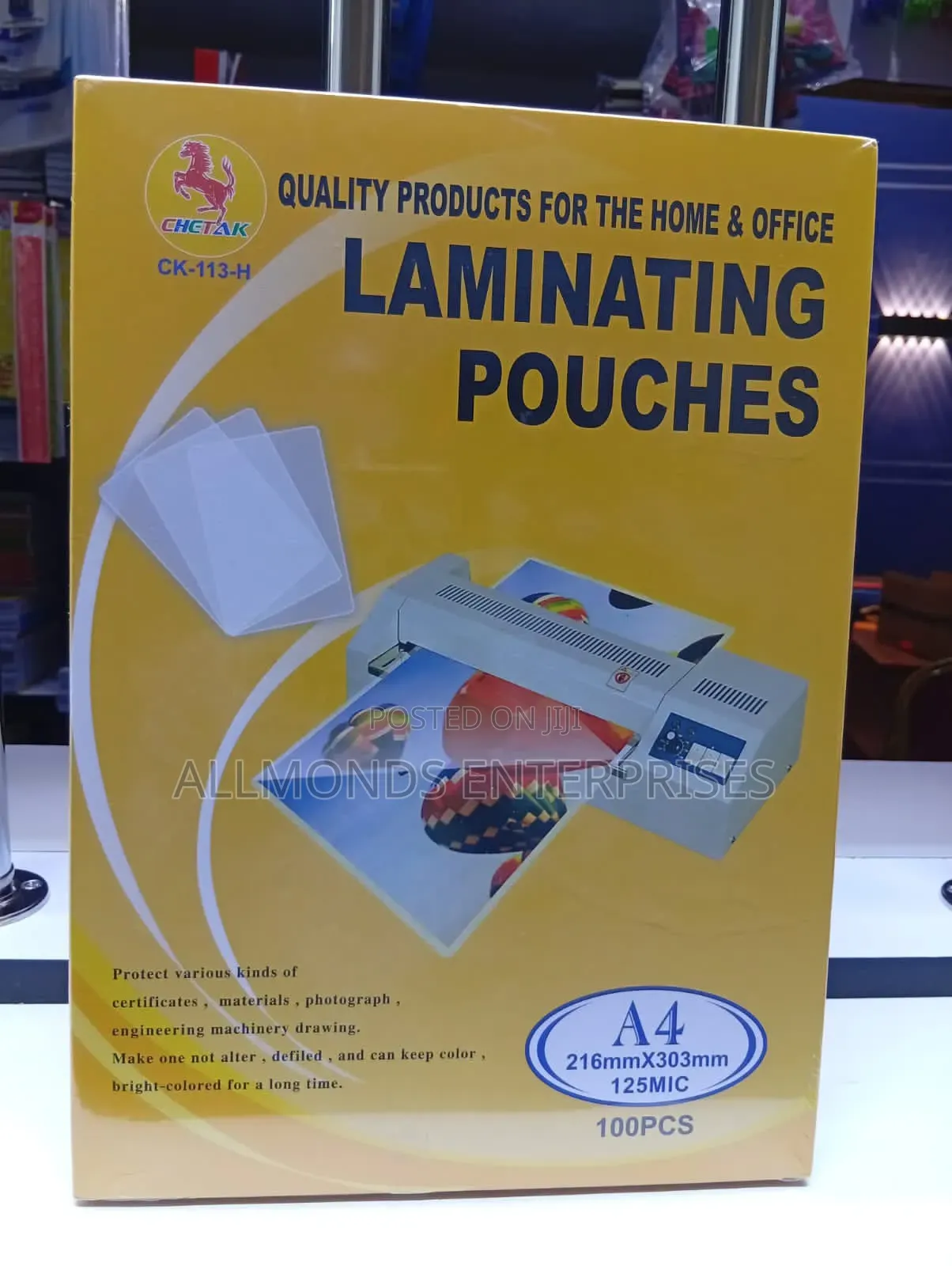 A4 Laminating Pouches Films (Chetak) - A Ream of 100pcs