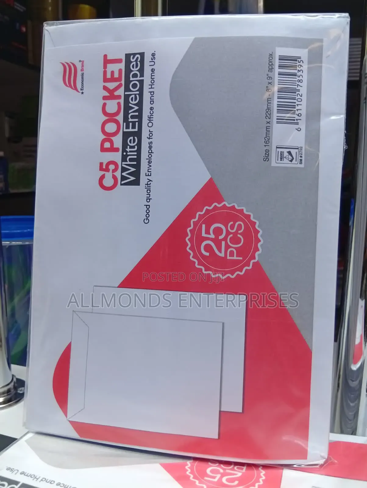 C5/A5 Pocket White Envelope (Economics)- 1piece