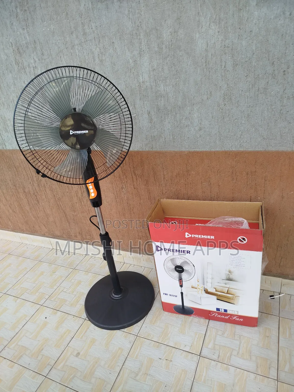 Premier 16-Inch Stand Fan With a Round Base