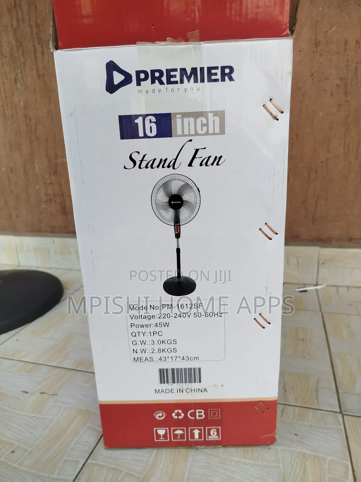 Premier 16-Inch Stand Fan With a Round Base