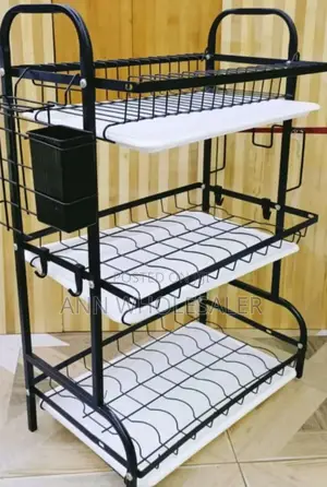 Black 3 Tier Dishrack / Dish Drainer/ Steel