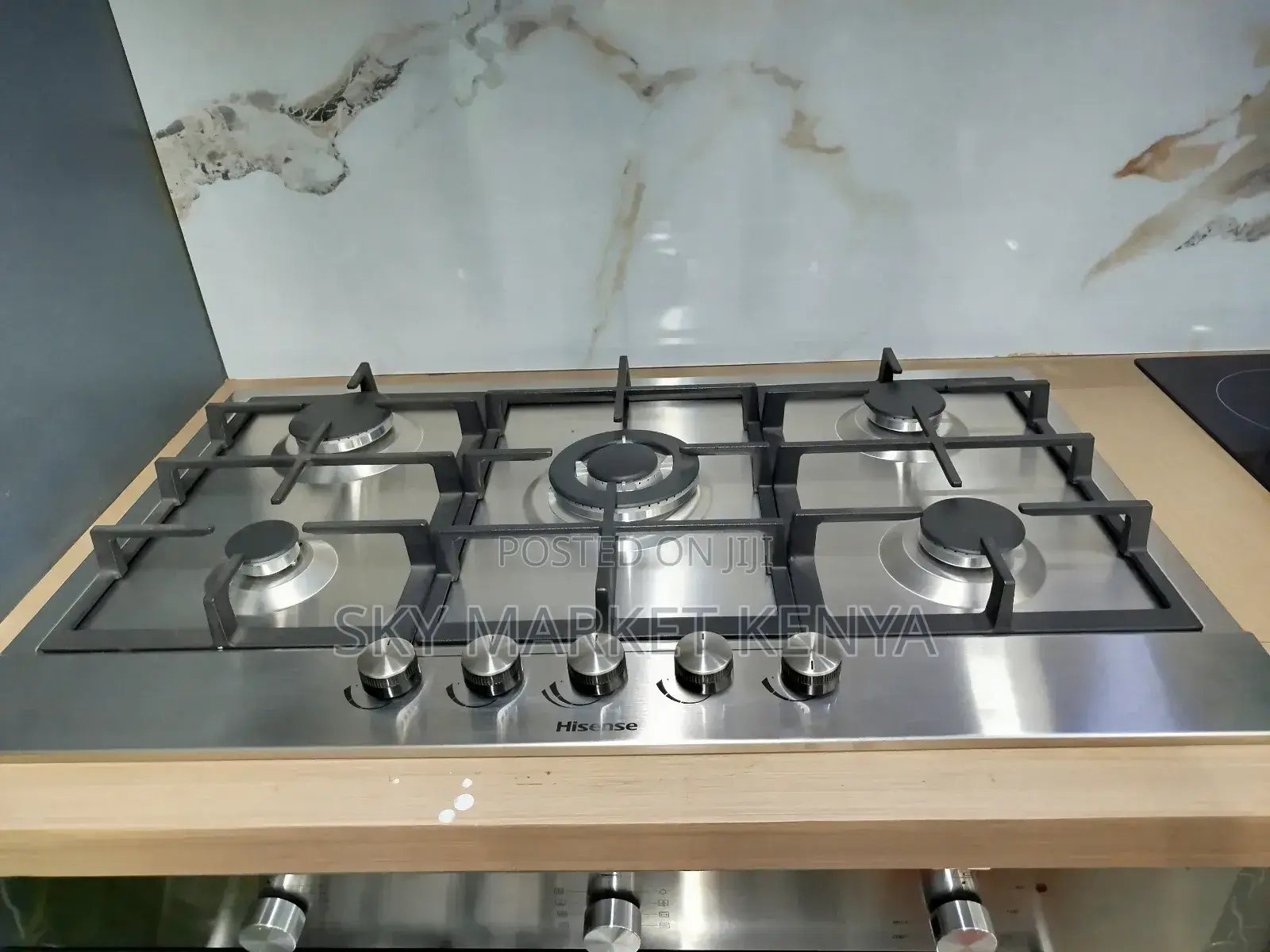 Hisense 5 Burner(1 Wok) Hhu90gass Gas Hob,Silver,90cm