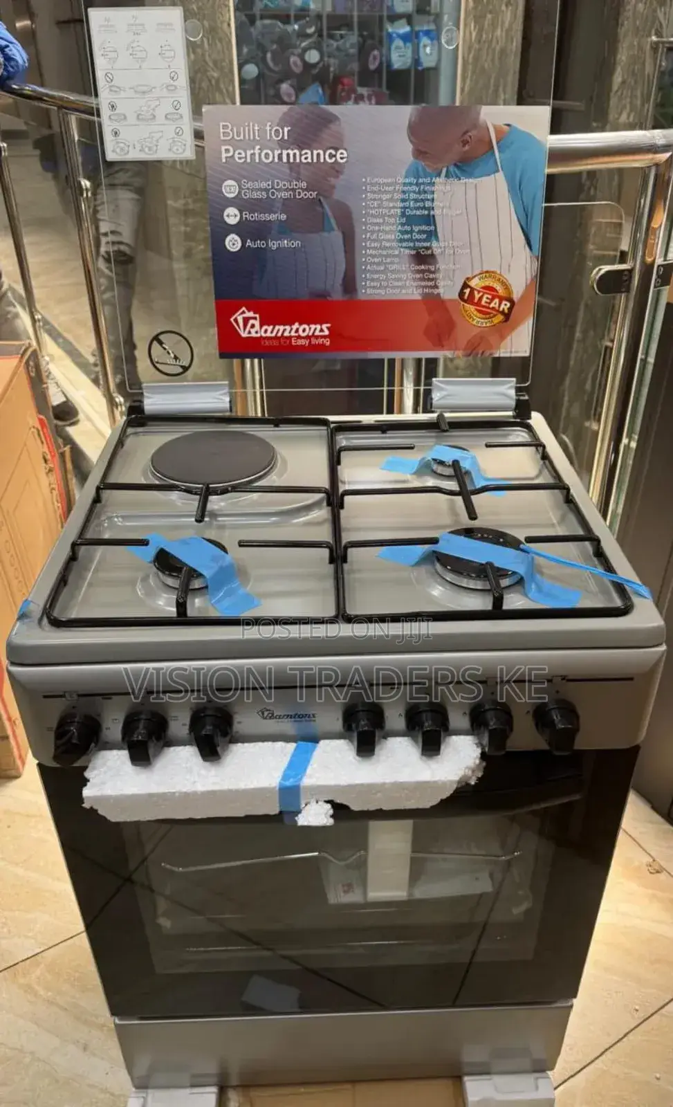 Ramtons 3g+1e 60x55 Standing Cooker Electric Oven- Rc/706