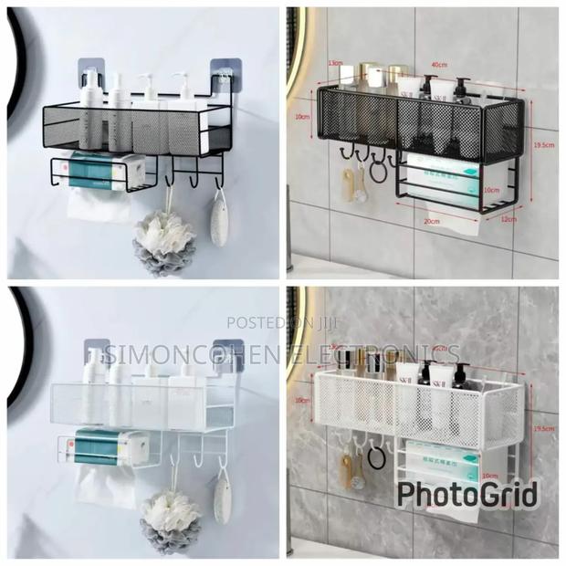 Mesh Bathroom Organizer With Adhesive Stickers - main view