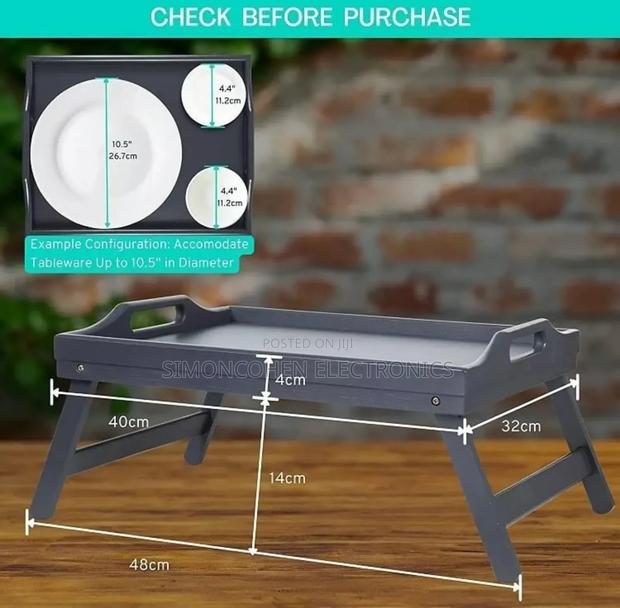 Multipurpose Foldable Bamboo Tray - thumbnail 2