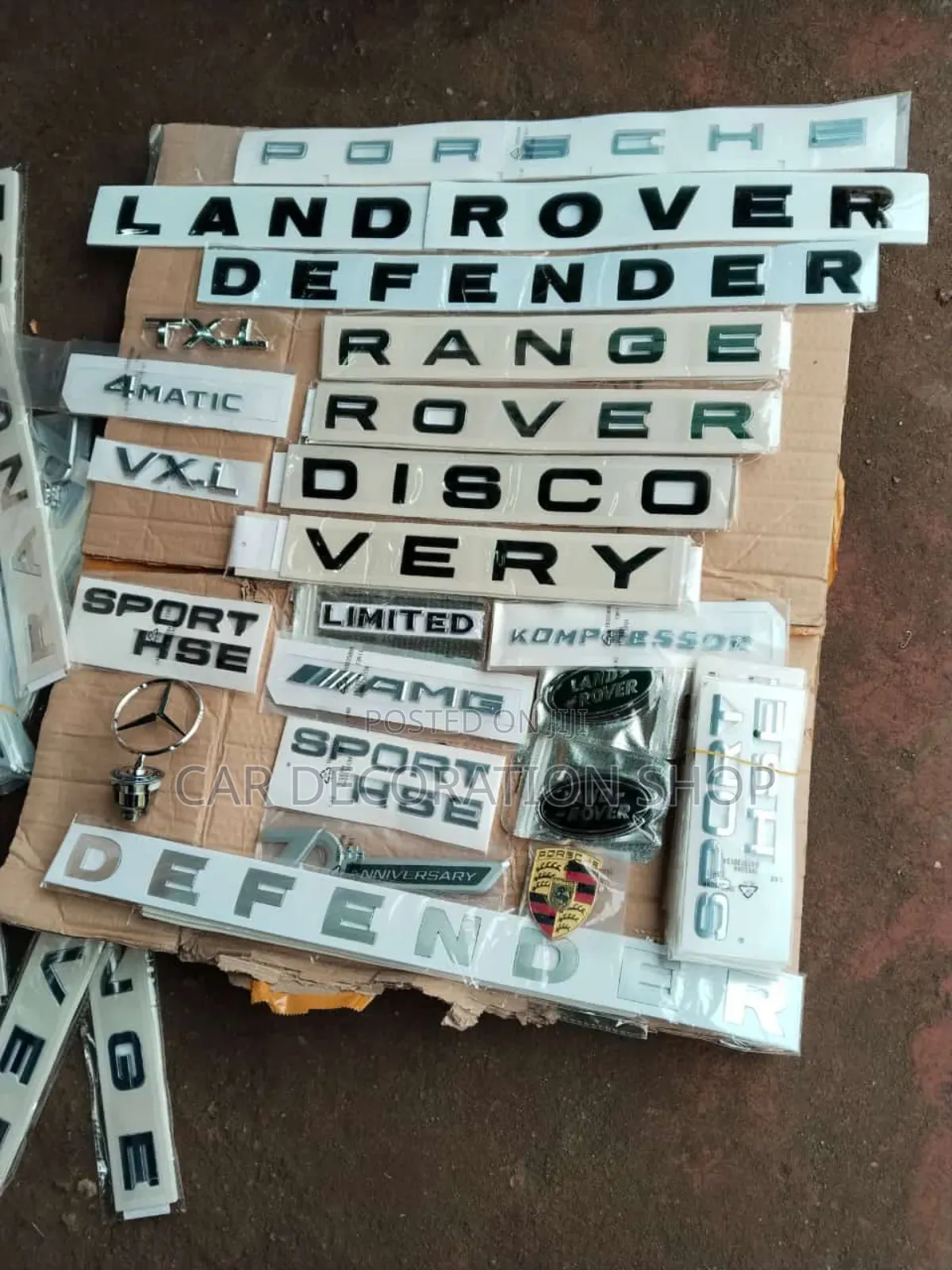 Land Rover, Porsche,Mercedes Car Different Replacement Logos