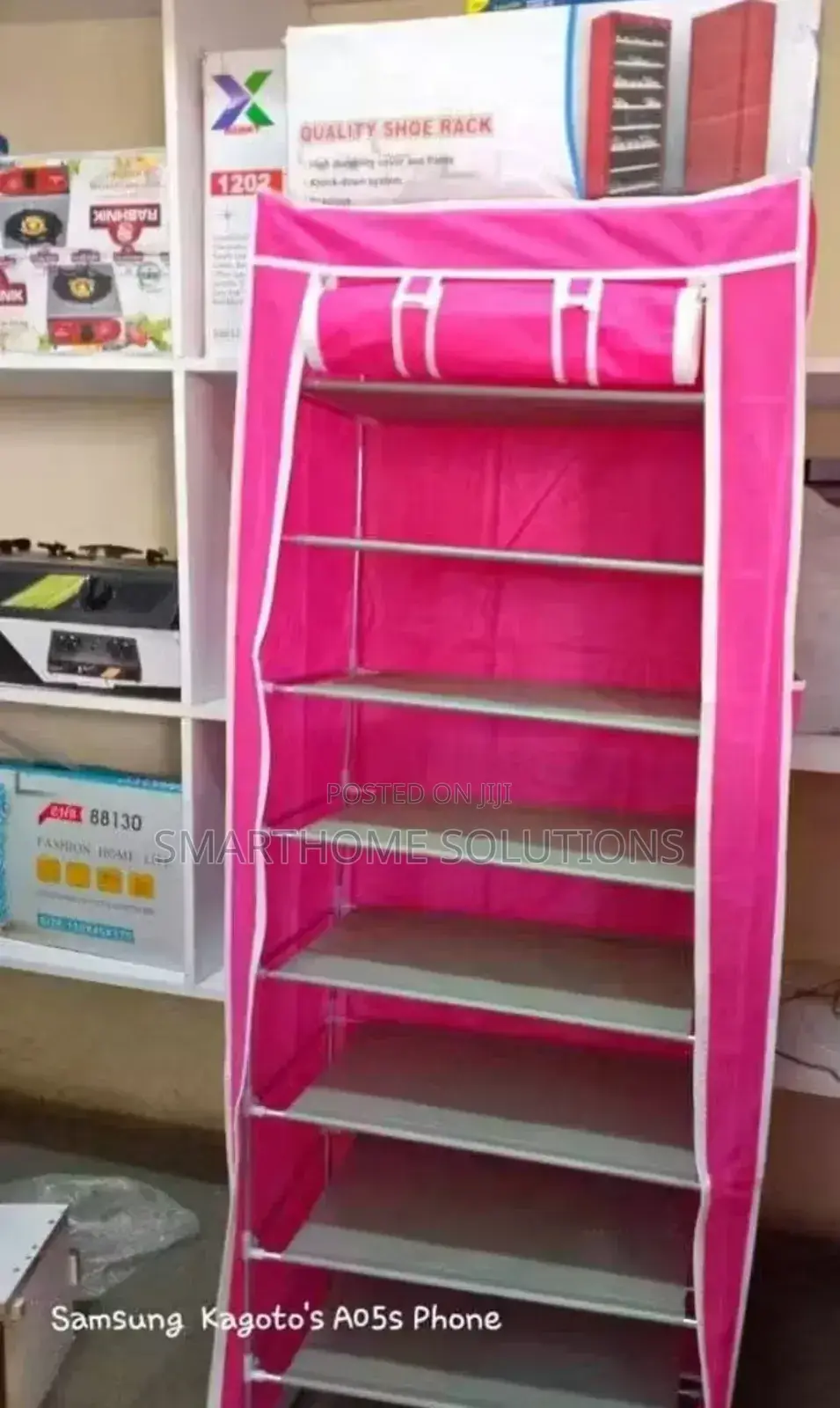 10 Layer Single Column Shoe Rack With Cover