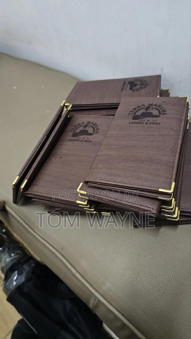Brown Leather Restaurant Bill Folders - main view