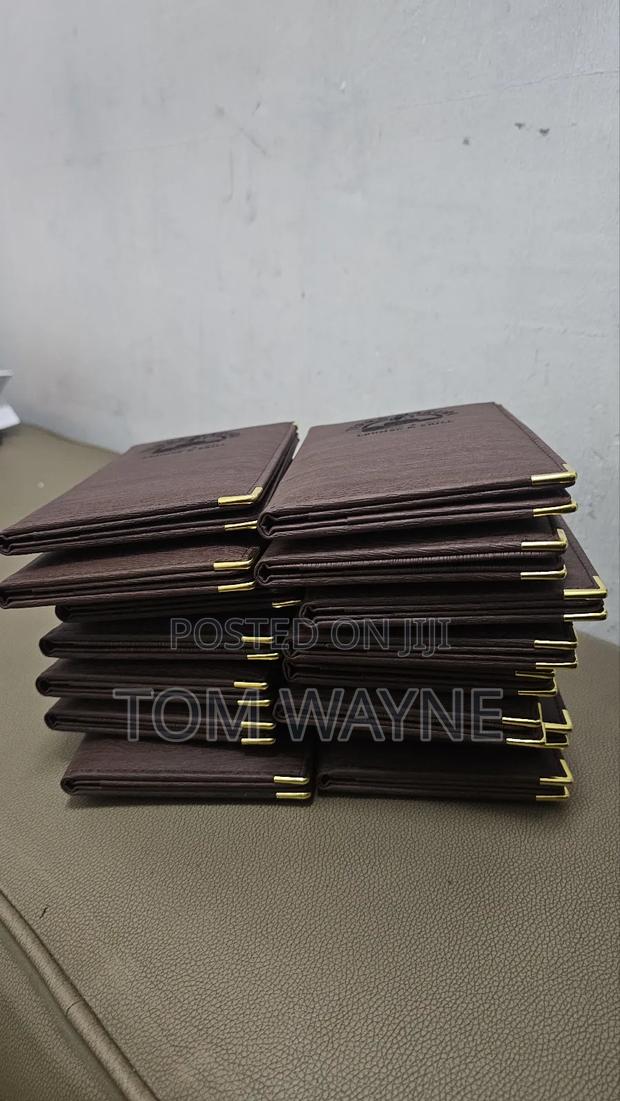 Brown Leather Restaurant Bill Folders - thumbnail 2