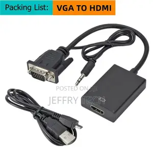 Vga to Hdmi-Compatible Converter Adapter Cable Full Hd 1080p