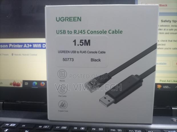 Ugreen Usb to Lan Rj45 Console Cable Black