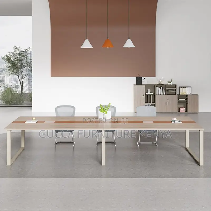 Boardroom Tables: 240cm Natural Wood Office Business Table