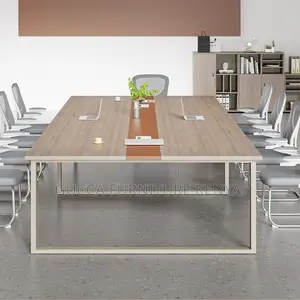 Boardroom Tables: 240cm Natural Wood Office Business Table