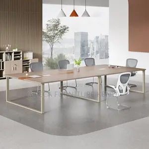 Boardroom Tables: 240cm Natural Wood Office Business Table