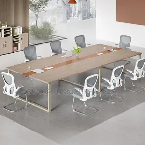 Boardroom Tables: 240cm Natural Wood Office Business Table