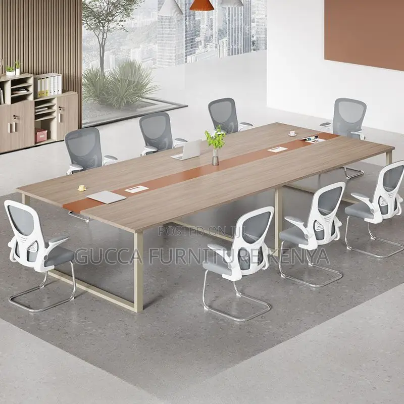 Boardroom Tables: 240cm Natural Wood Office Business Table