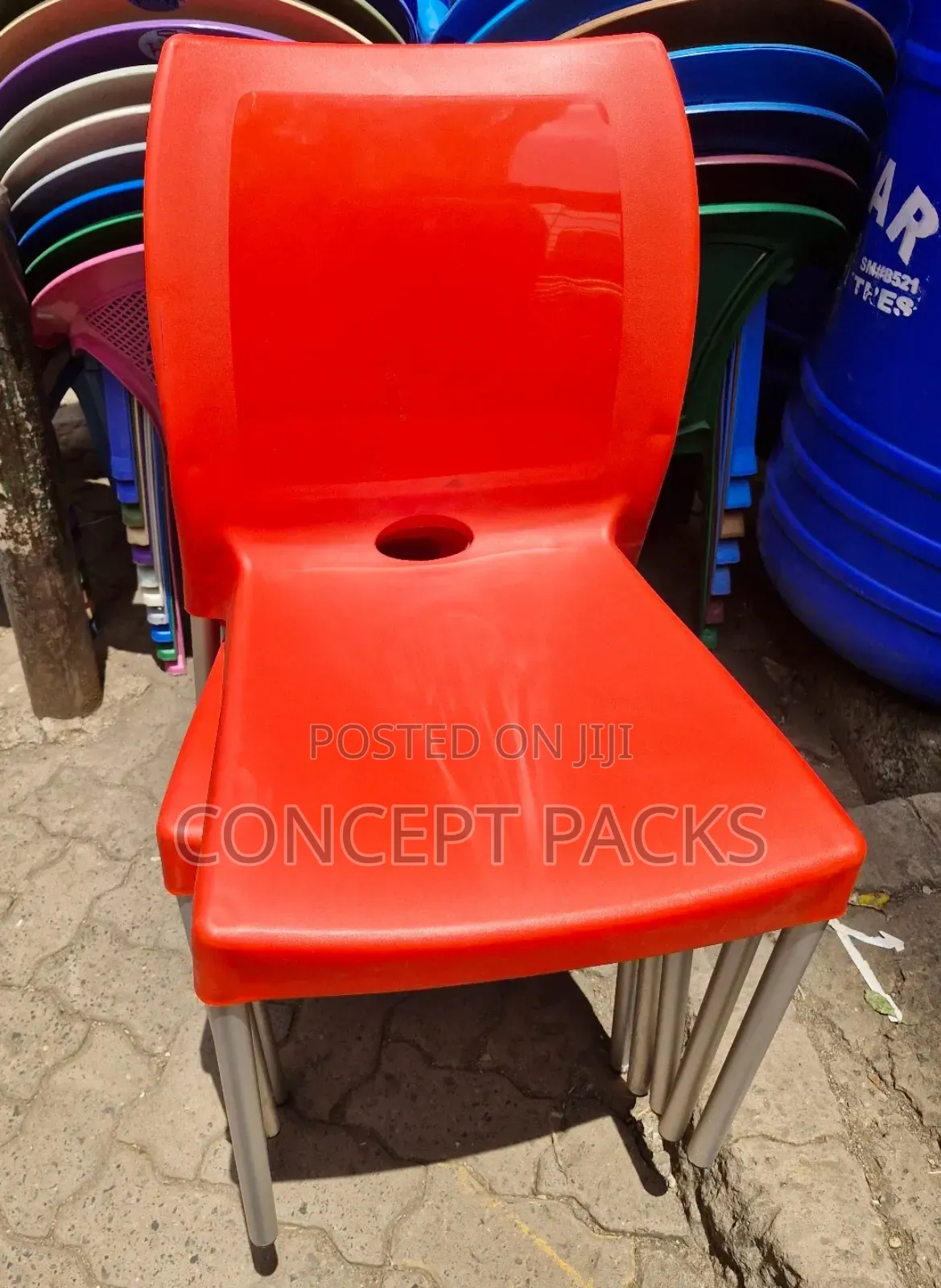 Quality Strong Armless Chairs With Metal Tubing Legs