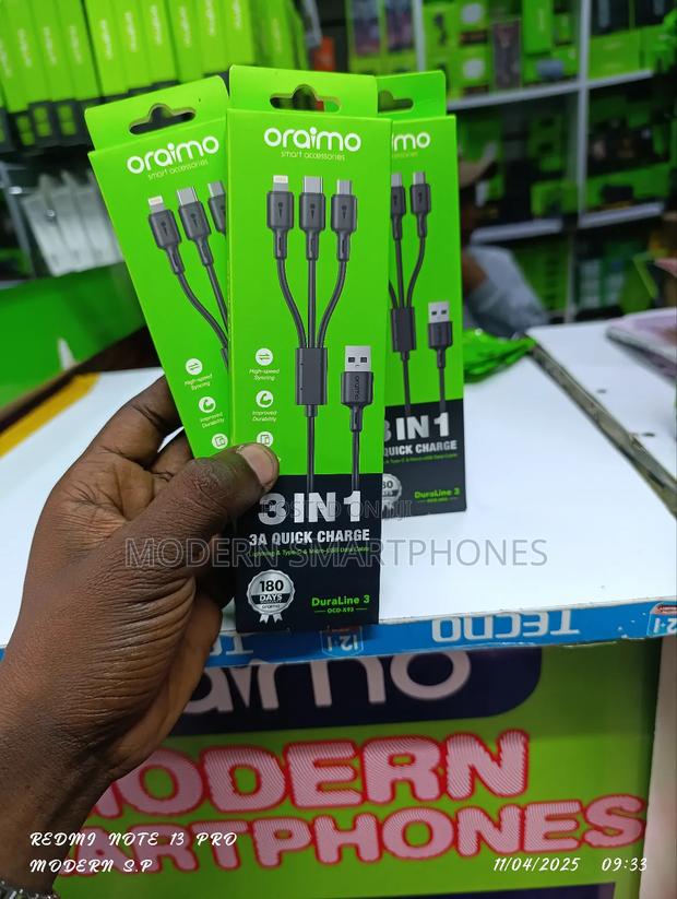 Oraimo Duraline 3 3a 1.2m Data Cable - thumbnail 3