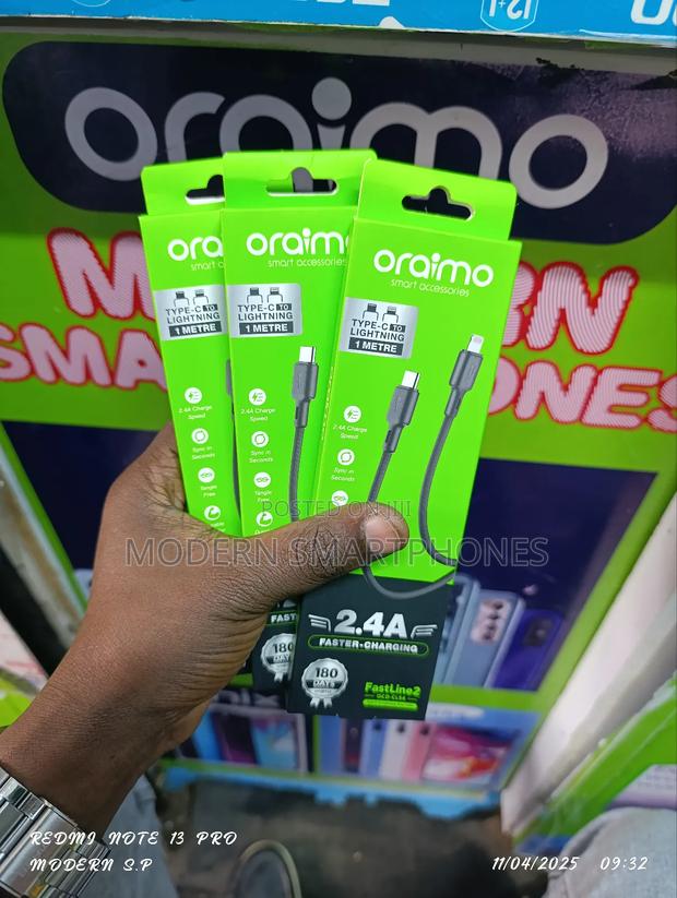 Oraimo Type-C to Lightning Cl54 Data Cable. - thumbnail 3