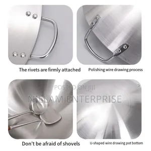 Thickened Heavy Gauge Aluminium Wok Frying Pan 34cm