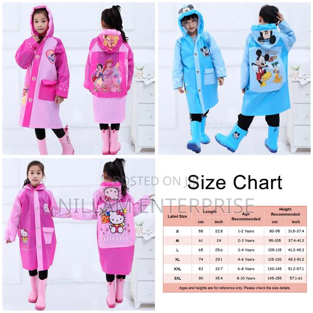 Inflatable Brim Kids Disney Cartoon Themed Raincoats, - main view