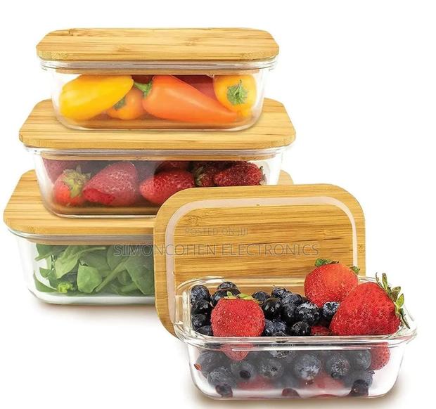4in1 Lock Fresh 4pcs Heavy Glass Food Storage Containers - main view