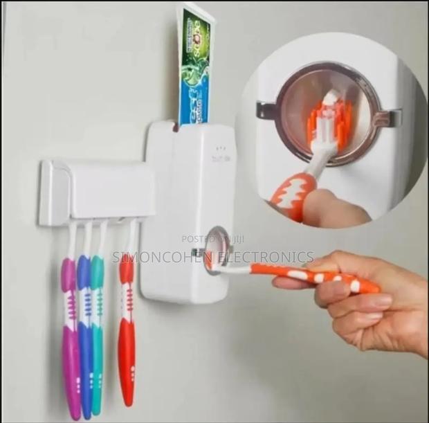 Wall Mount Toothpaste Dispenser With Toothbrush Holder - main view