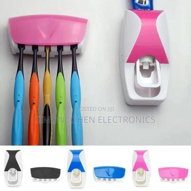 Simple Toothpaste Dispenser + 5pcs Toothbrush Holder - thumbnail 2