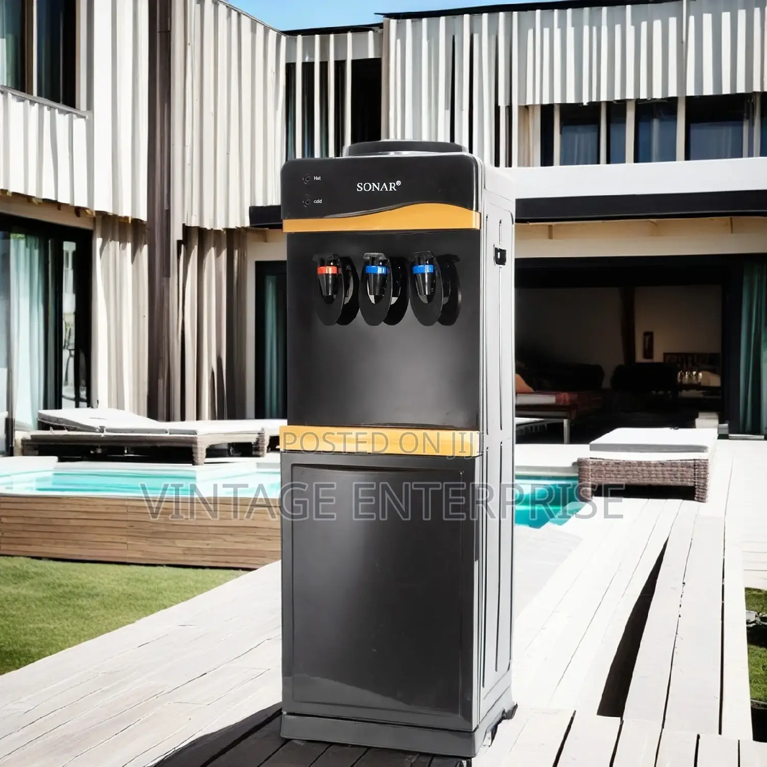 Black Sonar 3 Taps Hot, Normal and Cold Dispenser