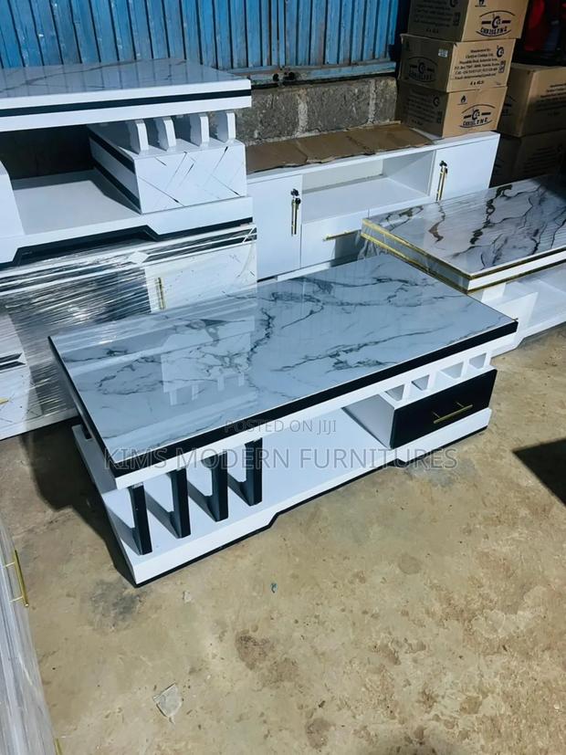 Sleek White Black Table 2by 4 Ft - main view