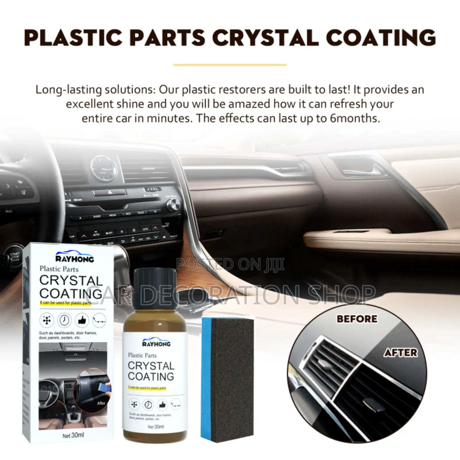 Car Plastic Parts Crystal Coating Liquid Gloss Retention