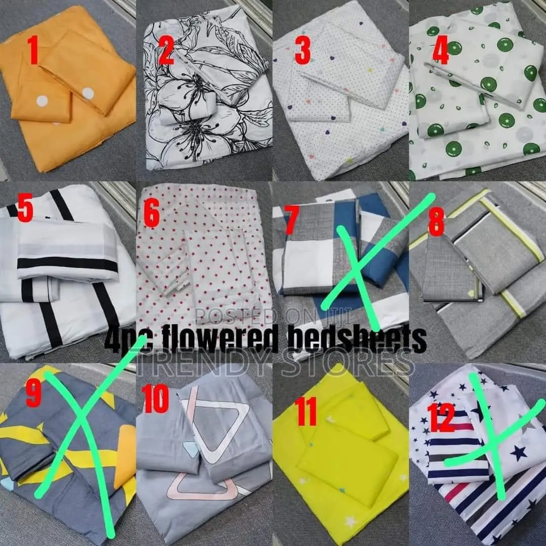 4pcs Printed Bedsheet
