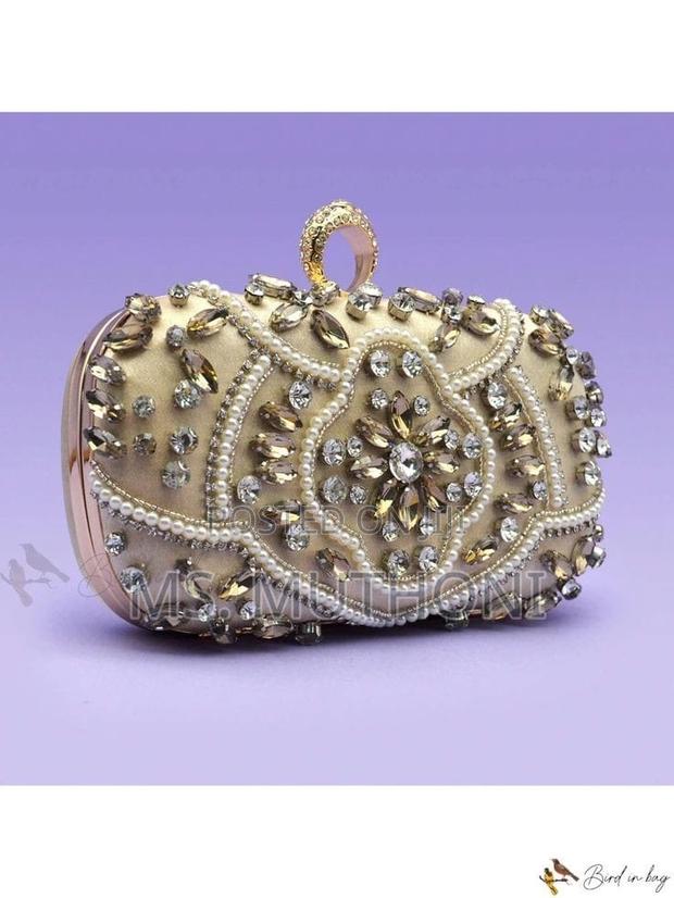 Elegant Luxury Glamorous Beaded Dinner Clutch Bag* - thumbnail 3