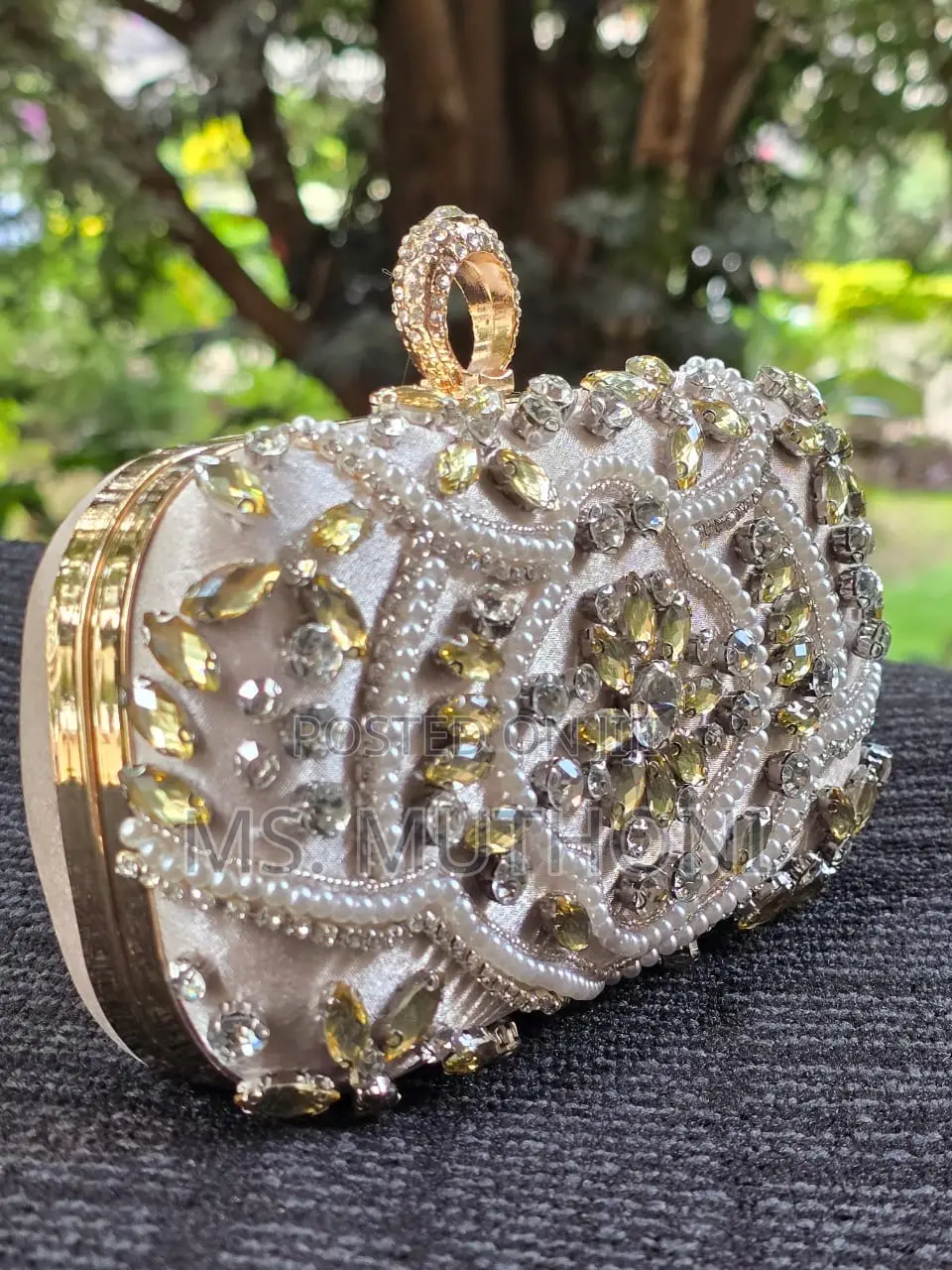 Elegant Luxury Glamorous Beaded Dinner Clutch Bag*