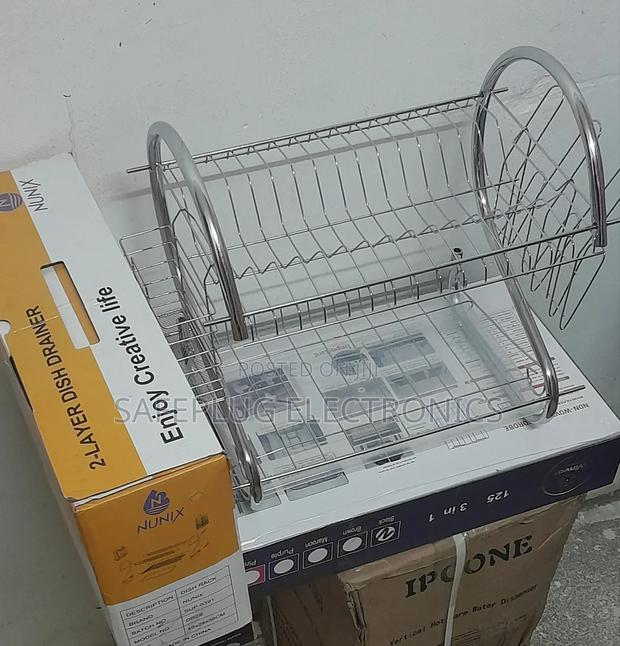 Stainless Steel - Nunix 2 Tier Kitchen Utensils Dish Rack