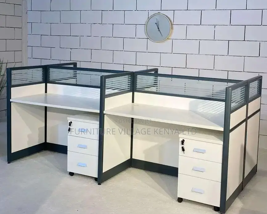 Workstations: 4-Person Modular Office Workspace