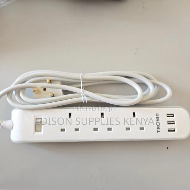 Tronic Extension Cable 3 Way Socket With 3 Usb Ports
