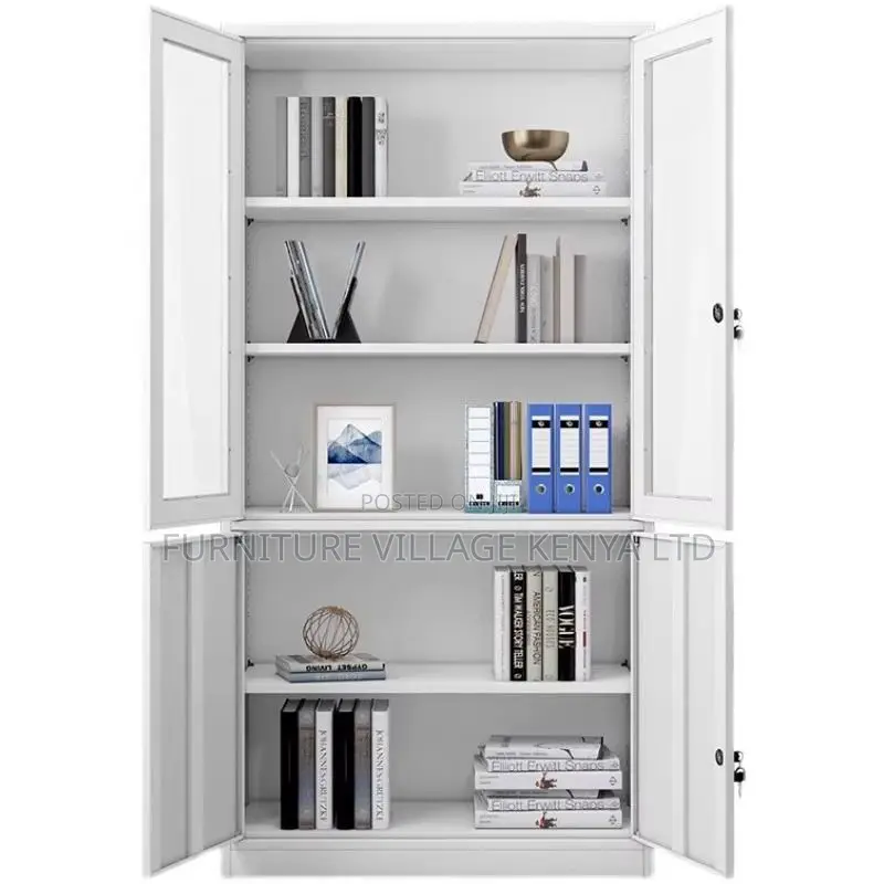Cabinets:Gray Office Storage Cabinet With Glass Doors