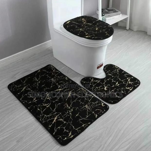Marble Pattern 3pcs Bathroom Mat - main view
