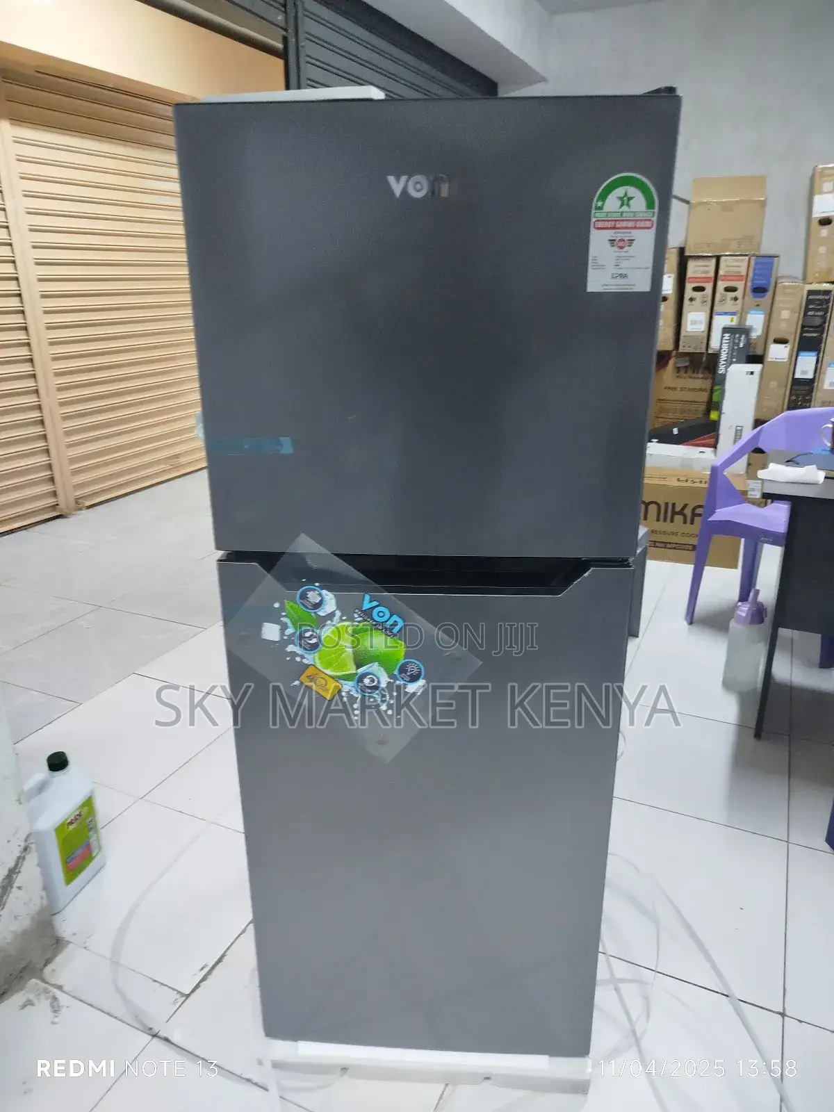 Von Double Door Fridge Vart-25nhs
