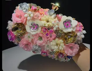 *3d Beaded Flower Evening Clutch Bag
