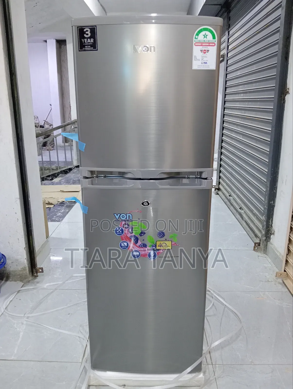 Von Vart-22dhs Double Door Fridge 134l