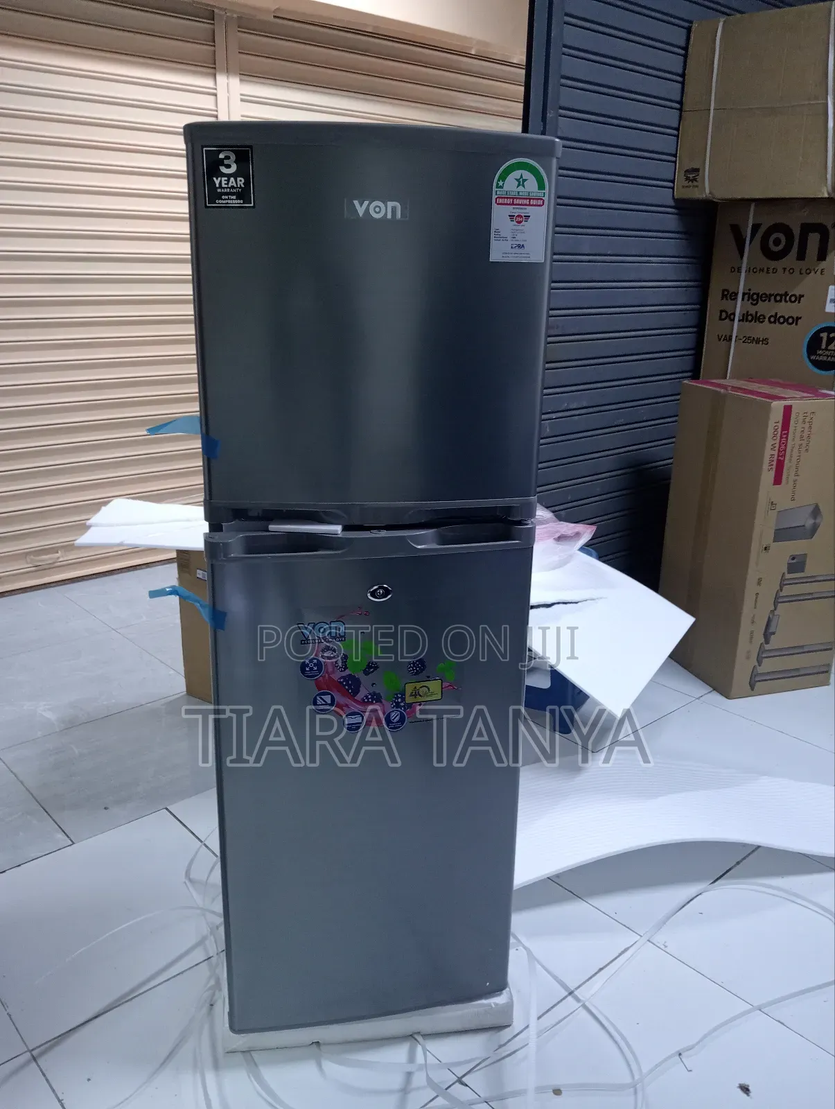 Von Vart-22dhs Double Door Fridge 134l