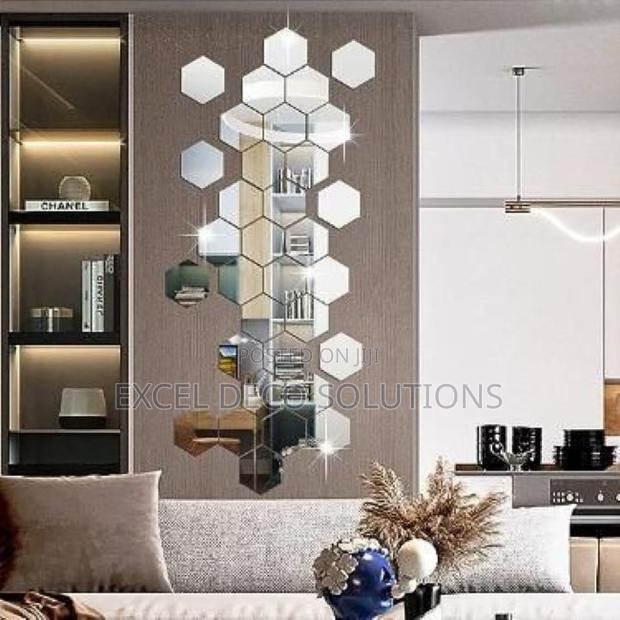 Creative Hexagon Decor Mirrors - main view