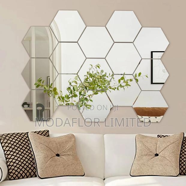 Modern Acrylic Hexagon Mirrors - main view