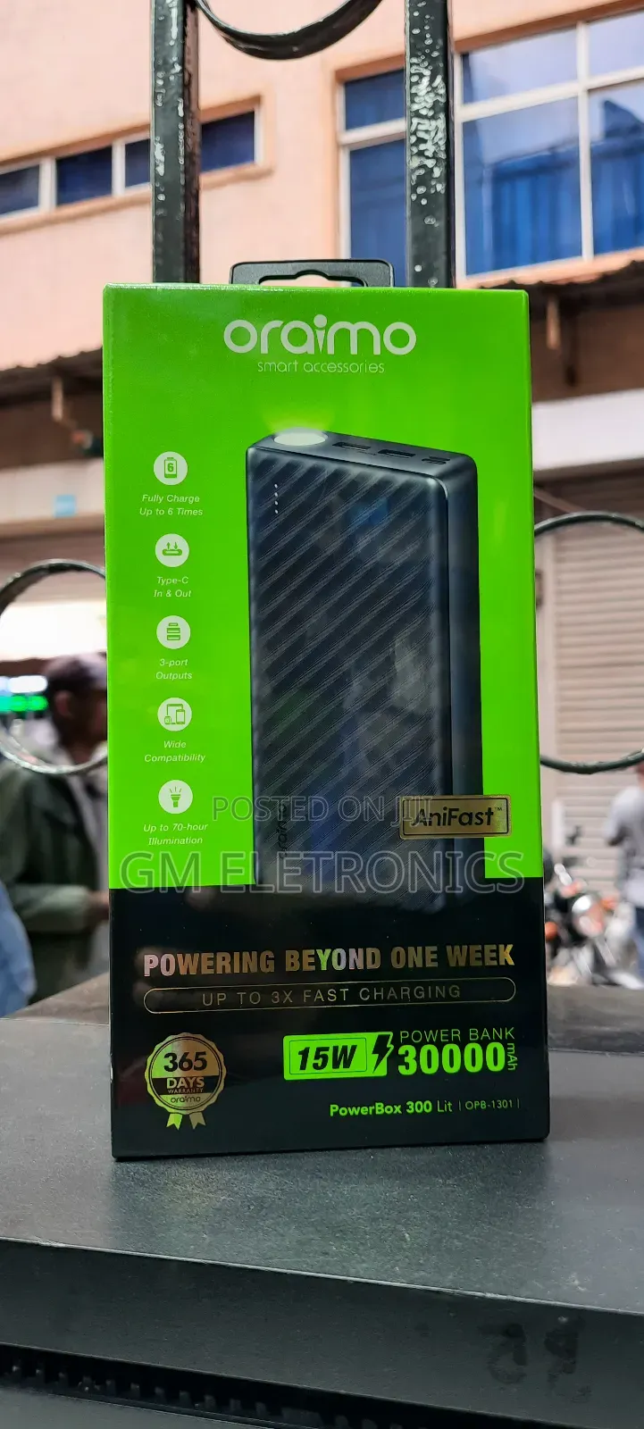 Original Oraimo 30000mah Portable Powerbank- 15w-Flash Light